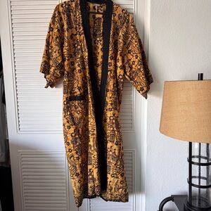 Bali Bagus Batik Bohemian Yellow and Black Kimono